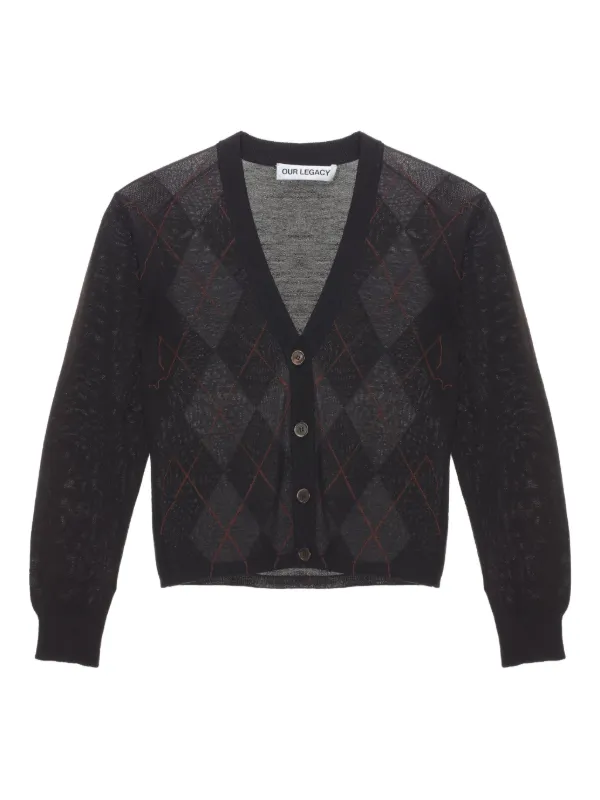 OUR LEGACY Ivy アーガイル カーディガン | ブラック | FARFETCH JP