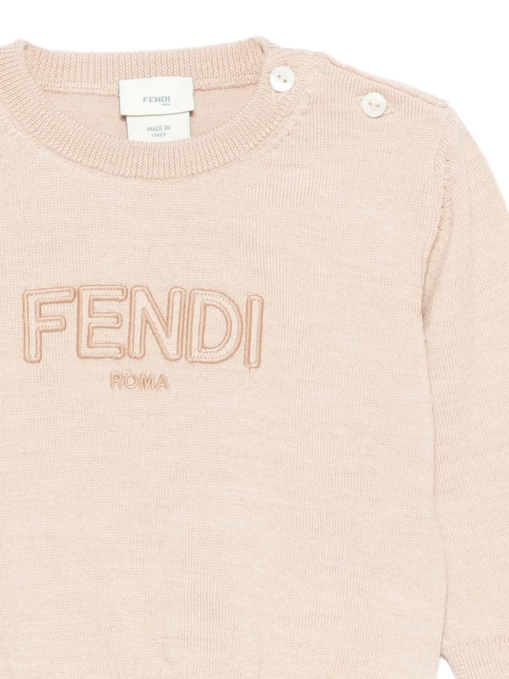 Fendi Kids Trui met geborduurd logo Beige