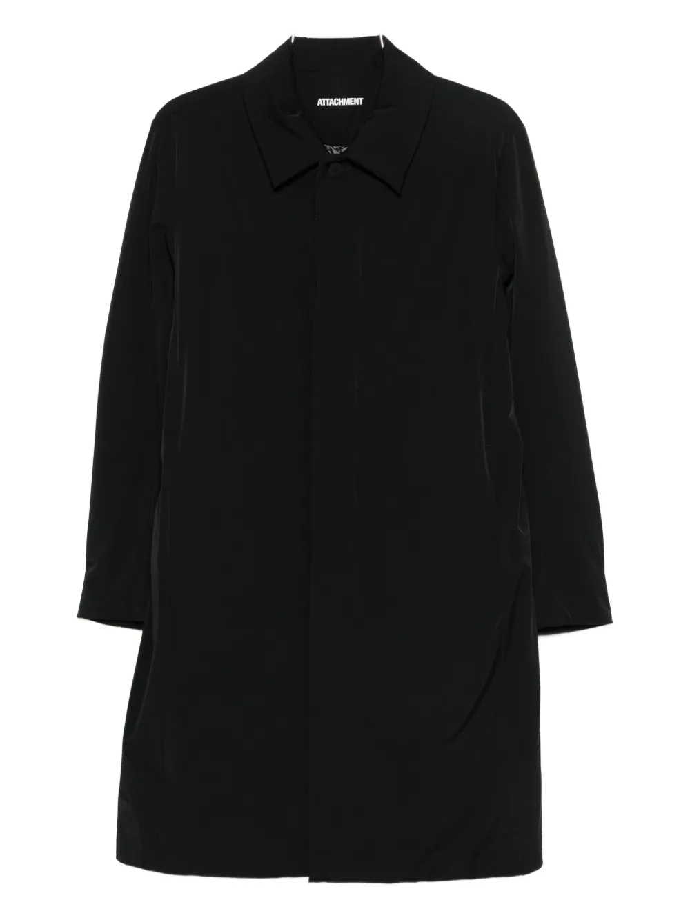Attachment Single-breasted Collared Coat In Black