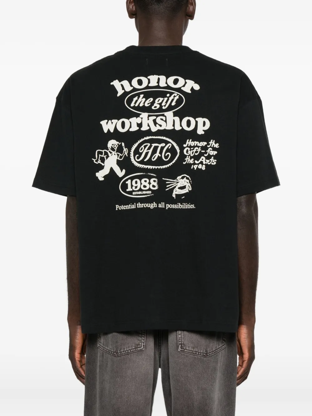 Honor The Gift T-shirt met grafische print Zwart