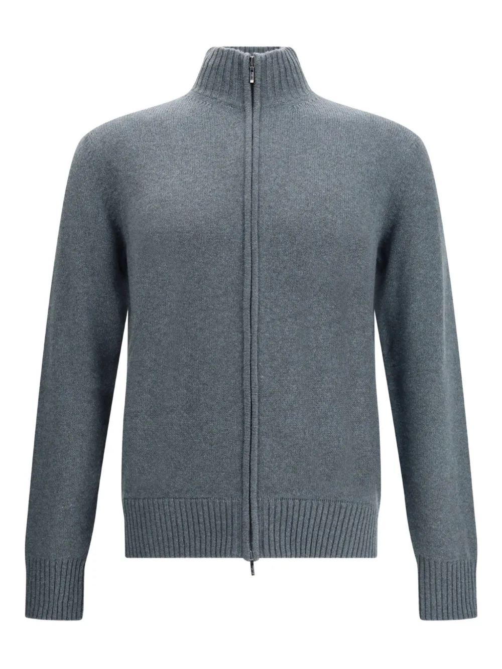 Loro Piana high-neck zip-up cardigan | Grey | Image 1