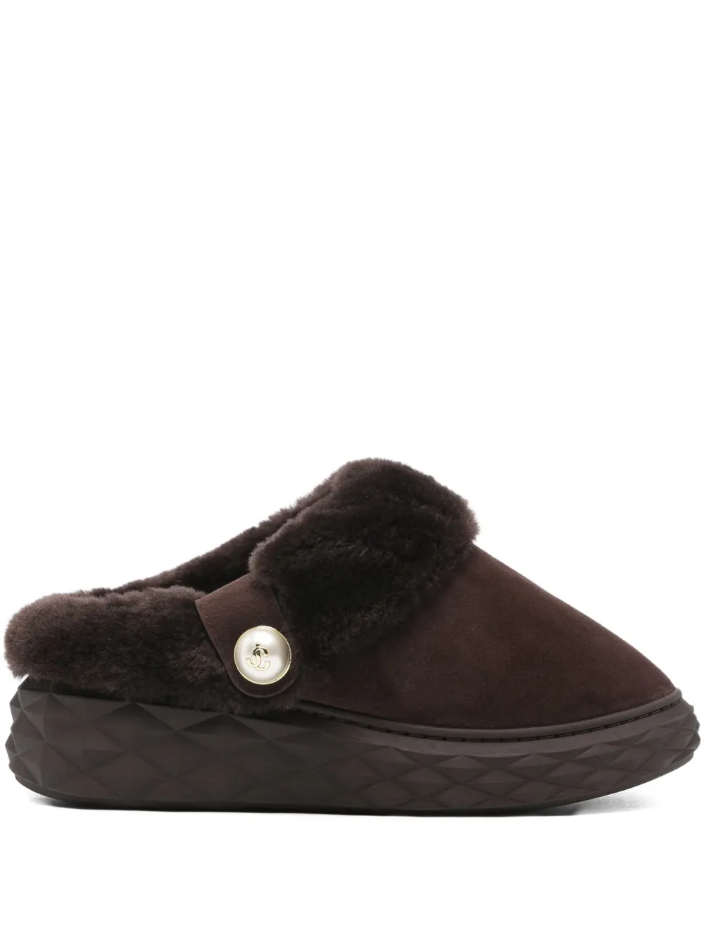 Jimmy Choo Diamond Maximoff Mules In Brown