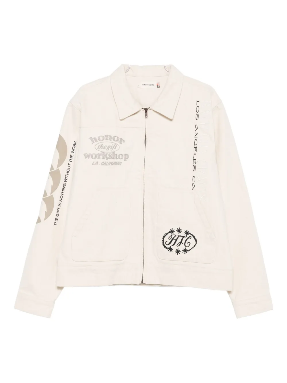 Honor The Gift Zip-up Graphic-print Jacket In Neutral