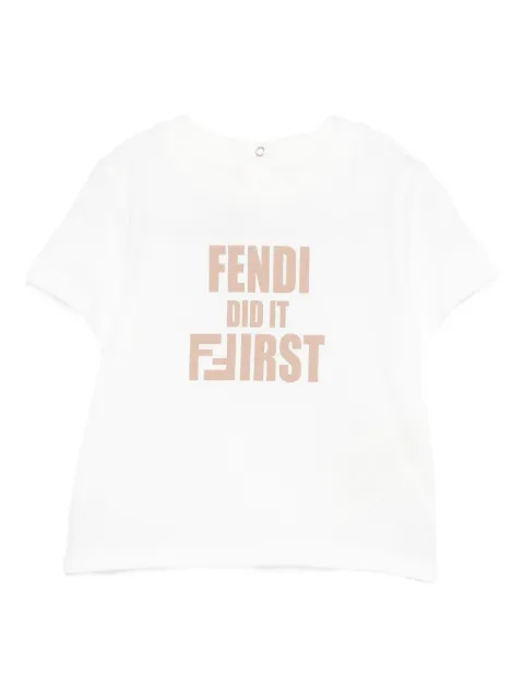 Fendi Kids playera con logo estampado