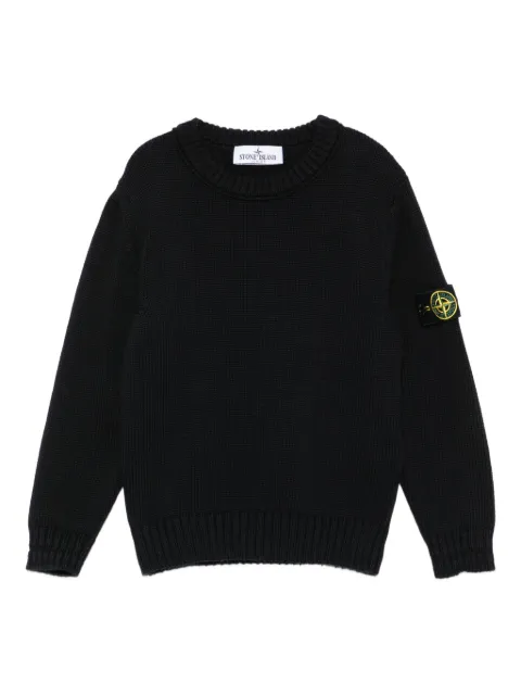 Stone Island Junior logo-patch crew-neck sweater 
