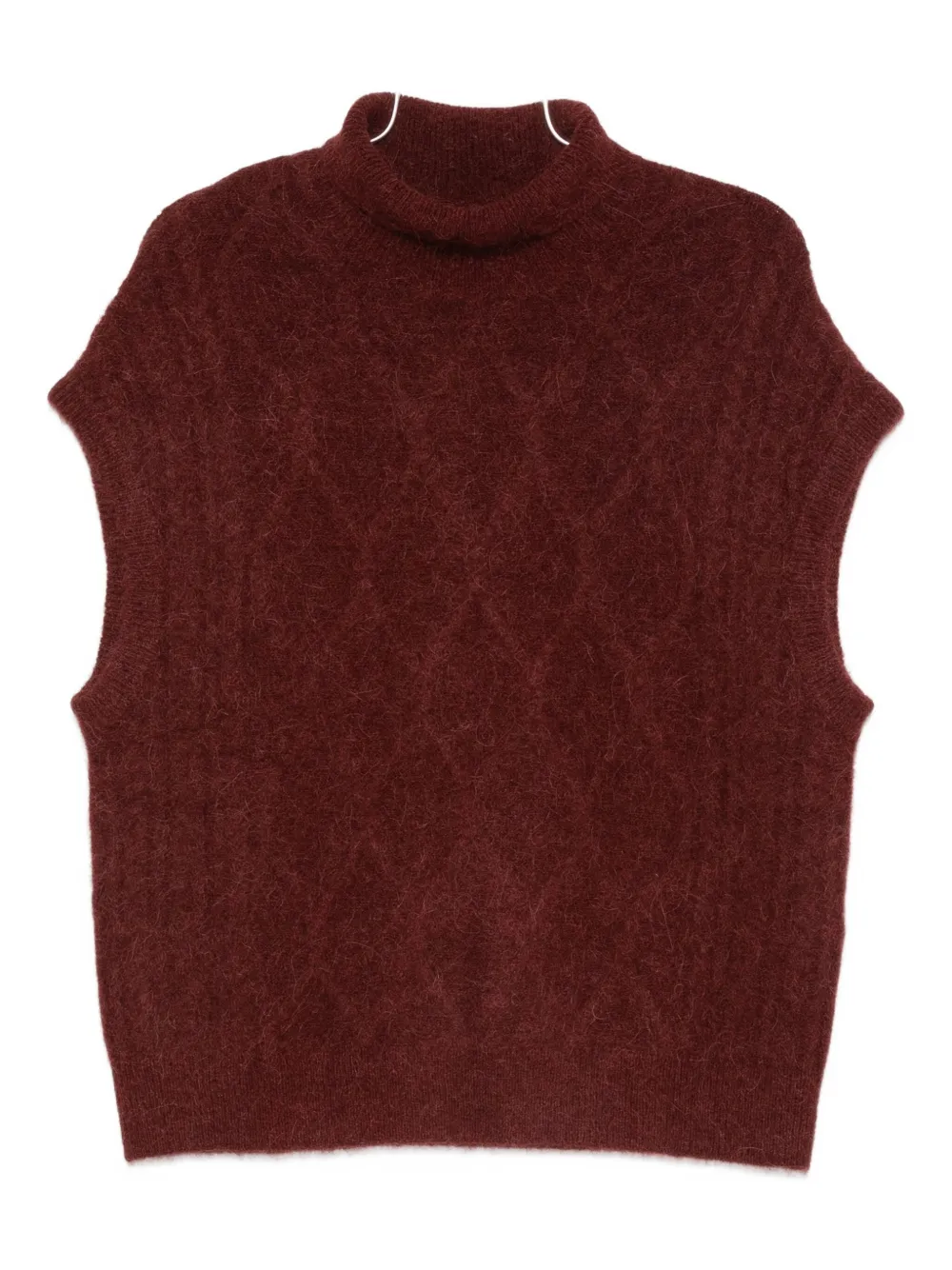 Bellerose Roll-neck Sleeveless Knitted Top In Brown