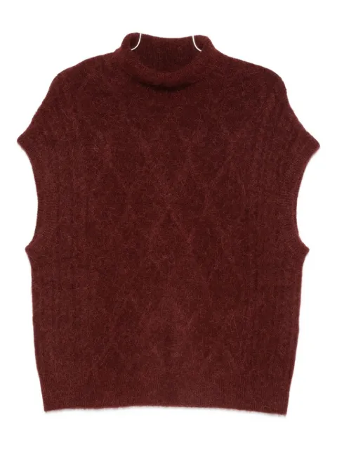 Bellerose roll-neck sleeveless knitted top