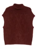 Bellerose roll-neck sleeveless knitted top - Red