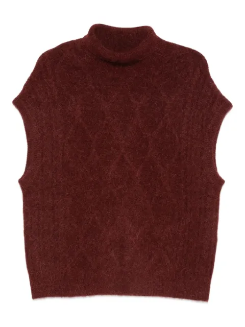 Bellerose roll-neck sleeveless knitted top