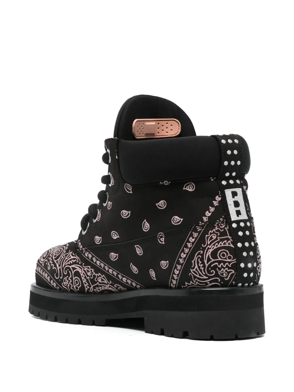 PDF High-top sneakers met bandanaprint Zwart