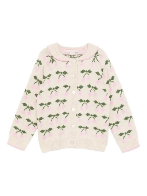 Konges Sløjd cherry-intarsia collared cardigan