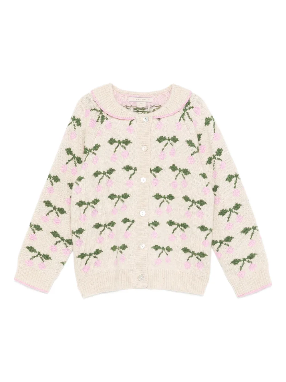 Konges Sløjd cherry-intarsia collared cardigan | Neutrals | Image 1