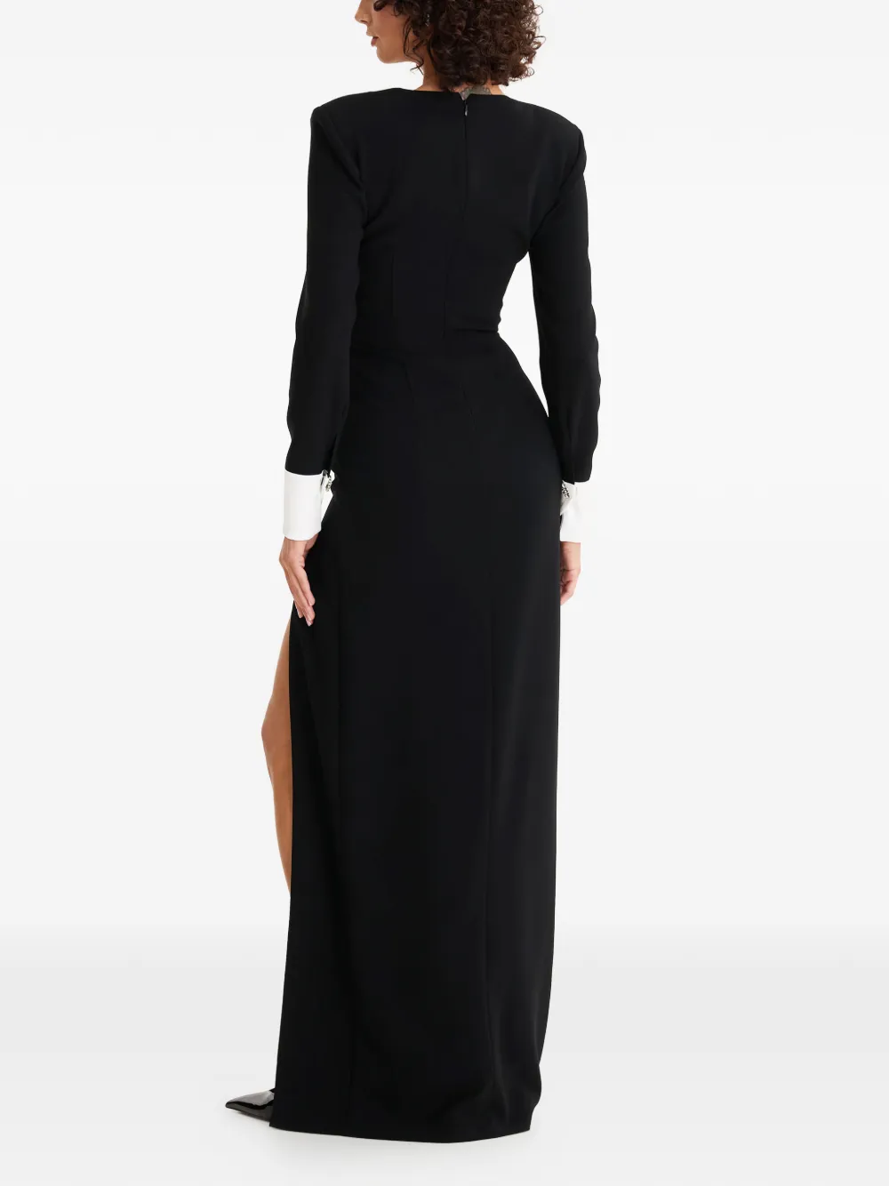  Moos Studio Diamond Cutter V-neck Maxi Dress - Black 