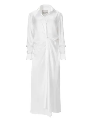 TWP Long-sleeve Maxi Shirt Dress - White TWP Long-sleeve Maxi Shirt Dress - White