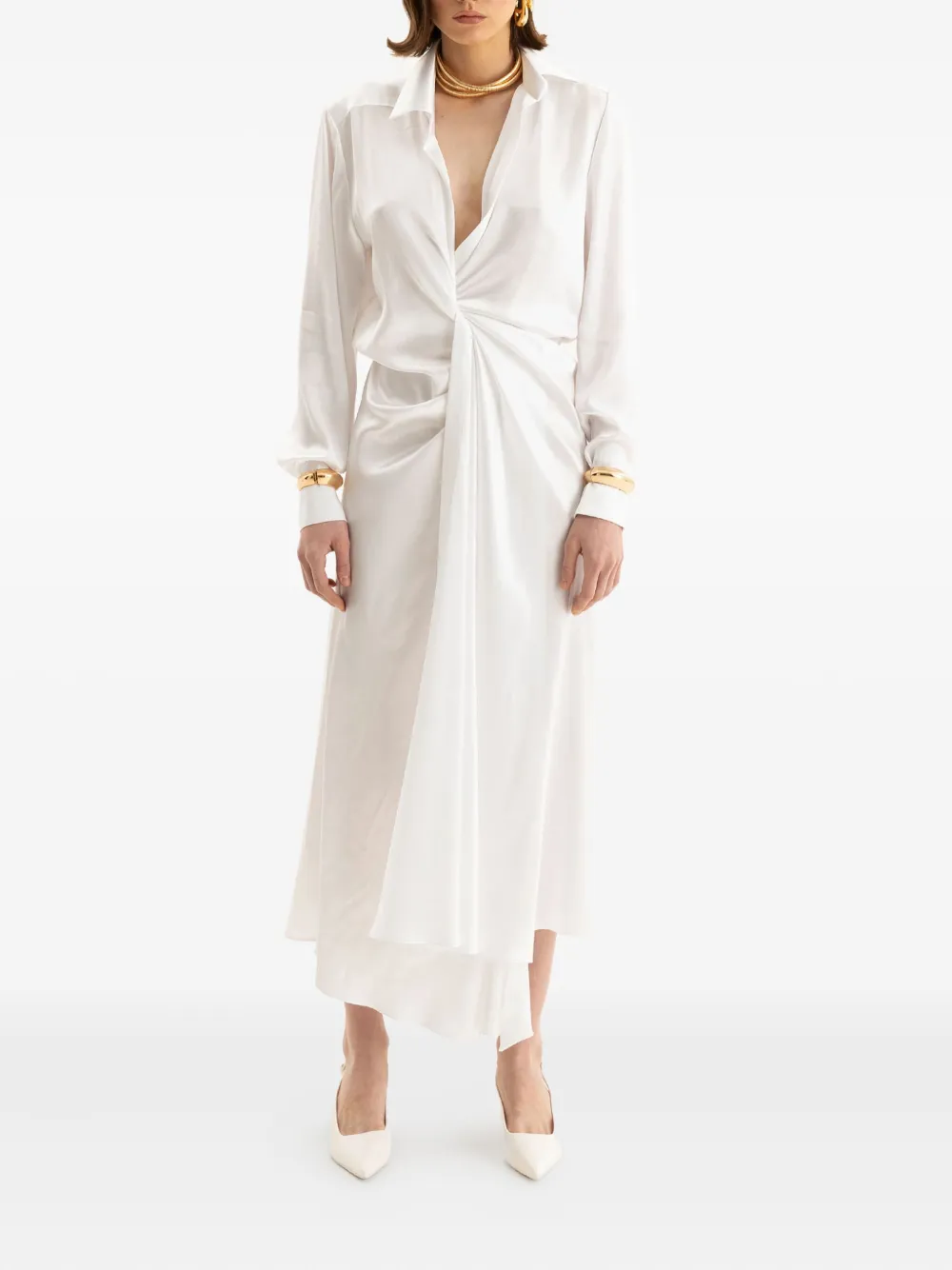 MOOS STUDIO Endless Kiss maxi-blousejurk - Wit