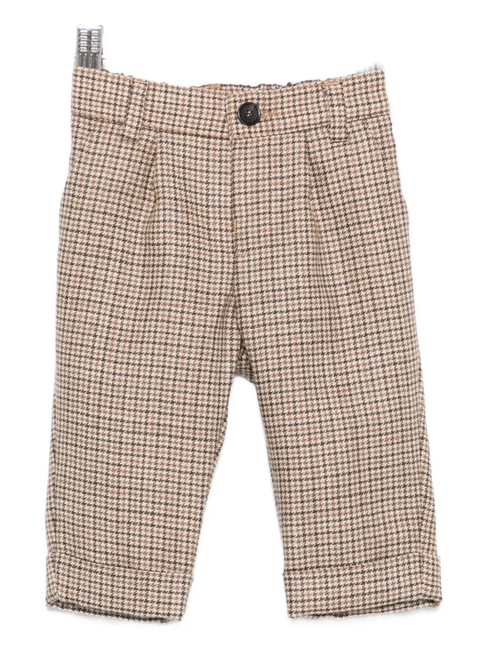 Fendi Checked Chinos In Brown