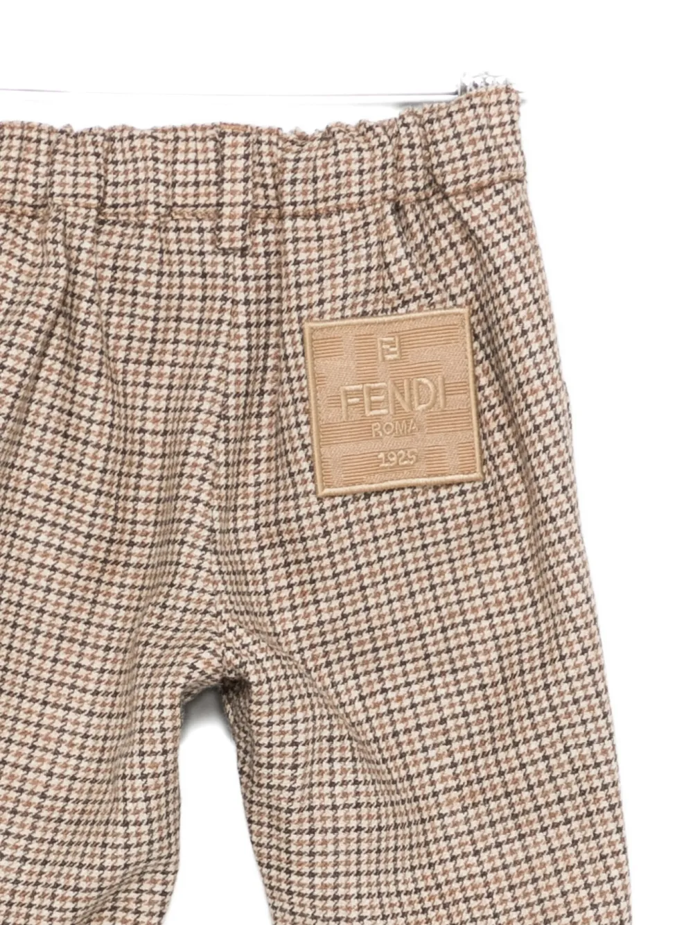 Fendi Checked Chinos In Brown