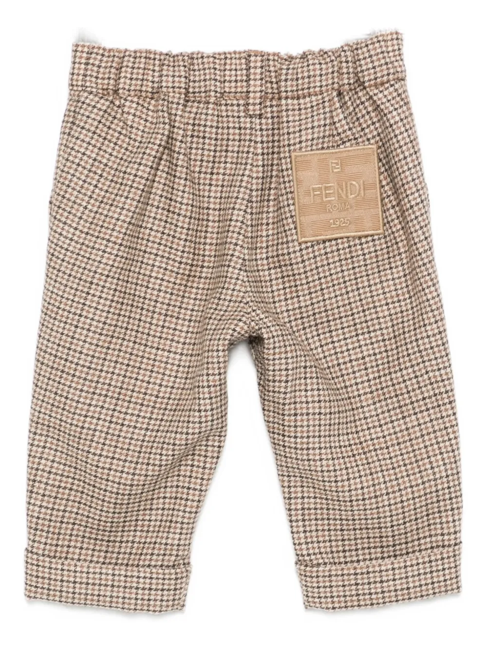 Fendi Checked Chinos In Brown