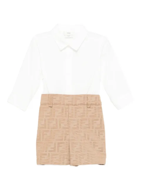 Fendi Kids romper estilo camisa con motivo FF