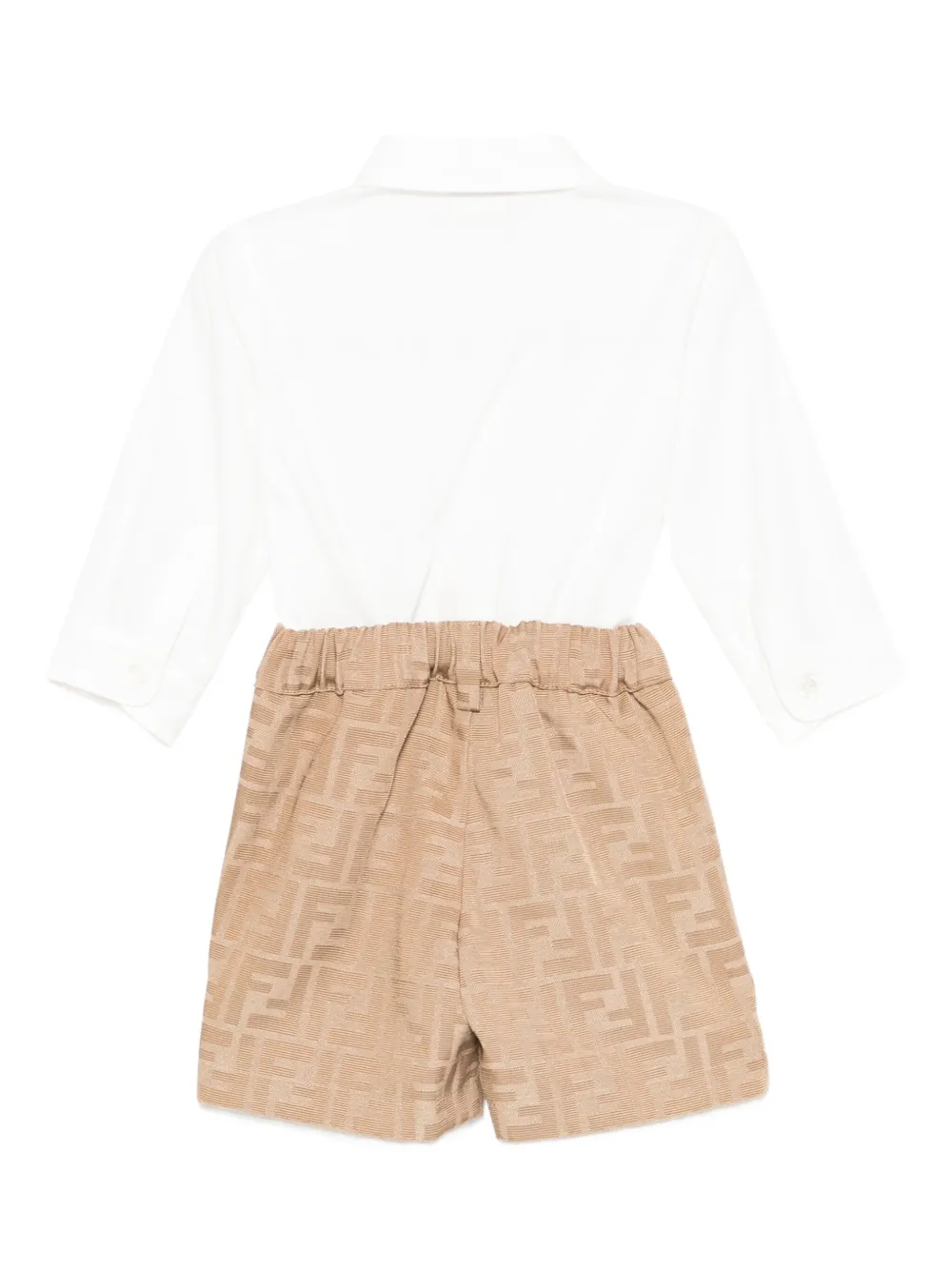 Fendi Kids Romper met FF-patroon Beige