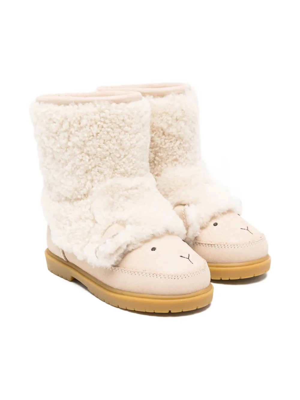 Donsje sheep-detail fur boots Wit