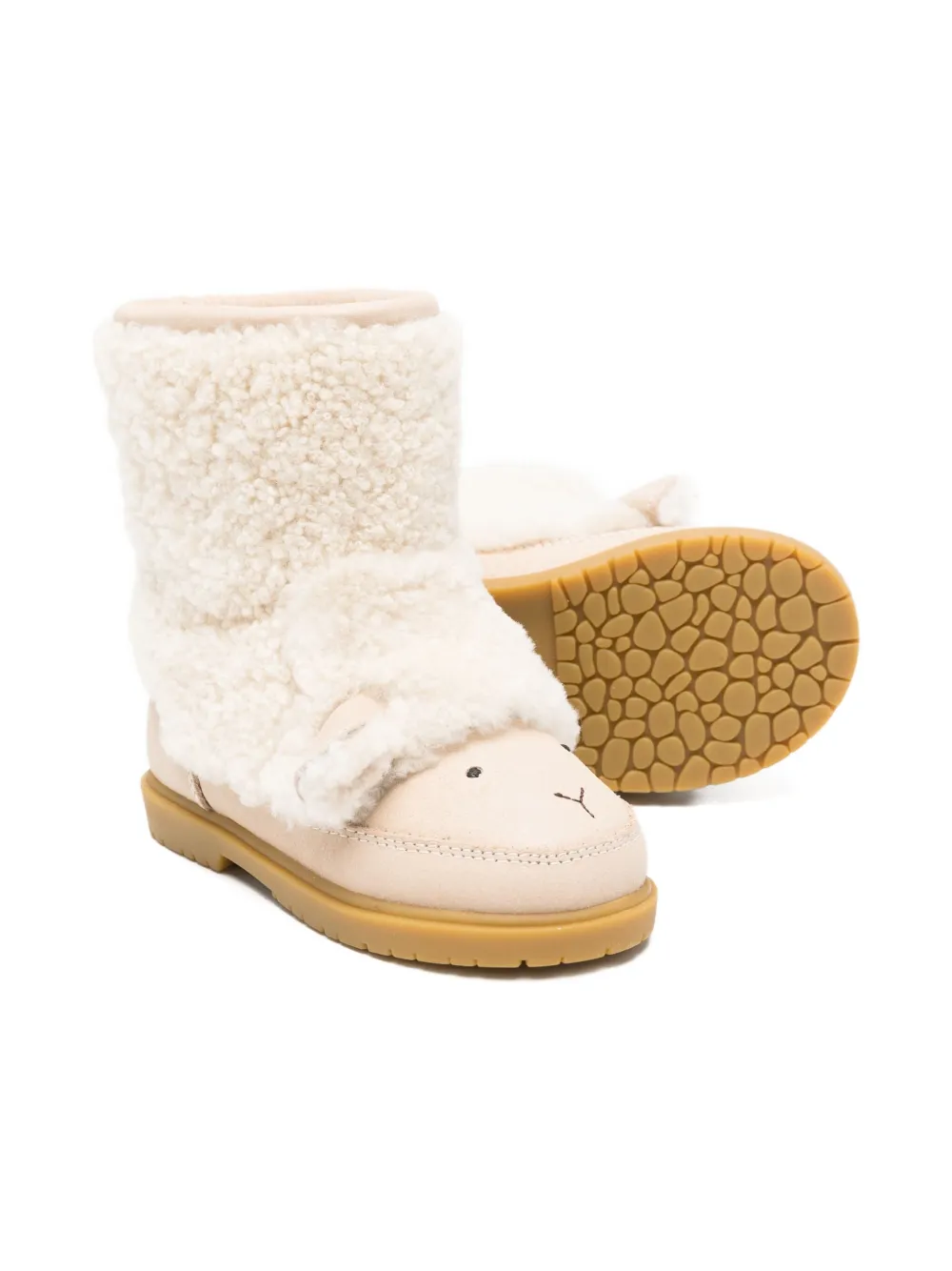 Donsje sheep-detail fur boots - Wit