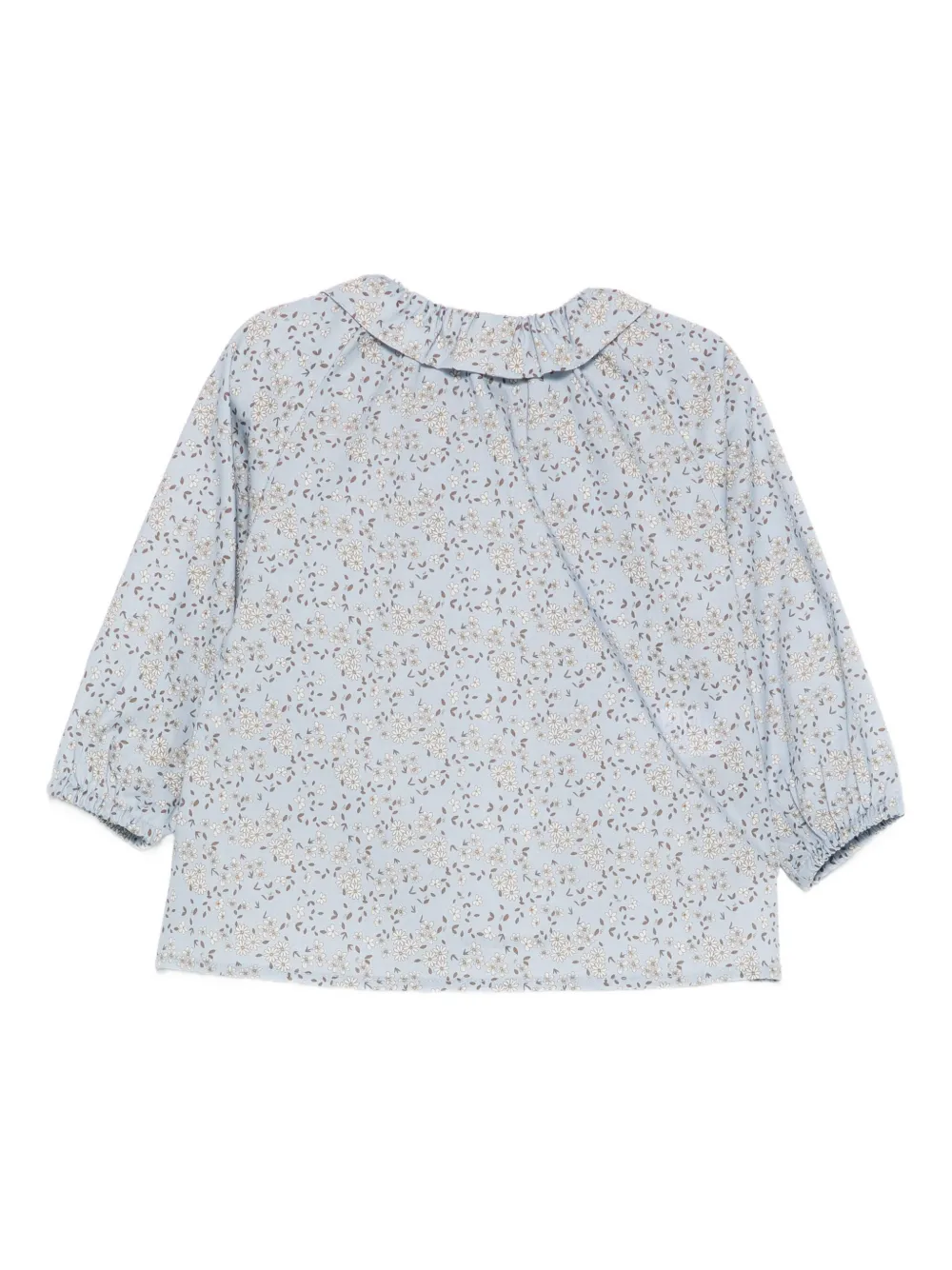 Il Gufo ruffled floral-print blouse - Blauw