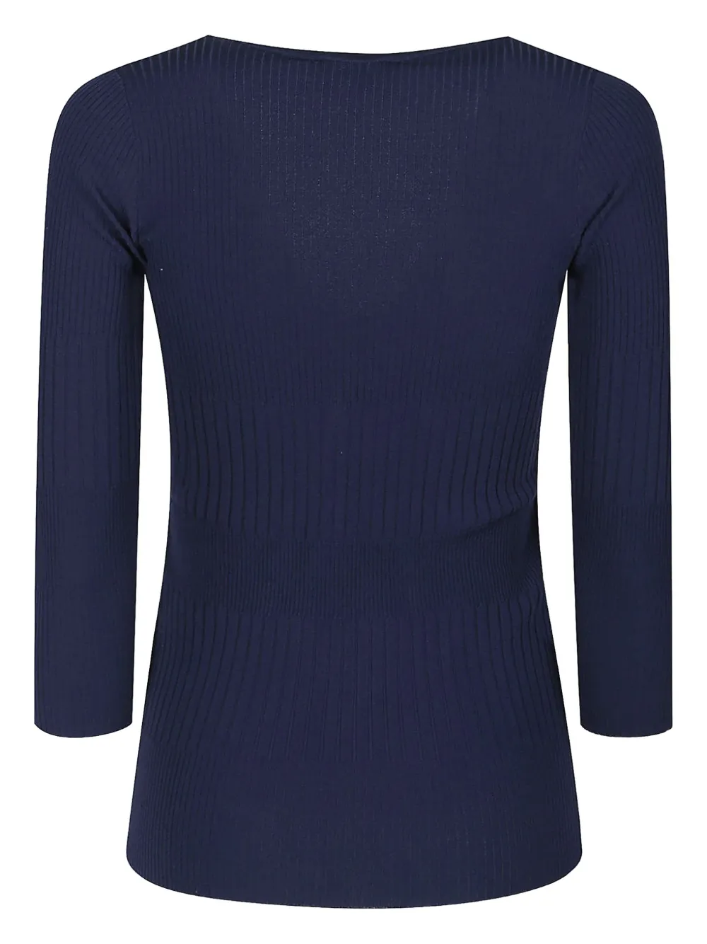Elisabetta Franchi Ribbed V-neck Sweater In Blue