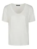 Aragona linen scoop-neck T-shirt - White