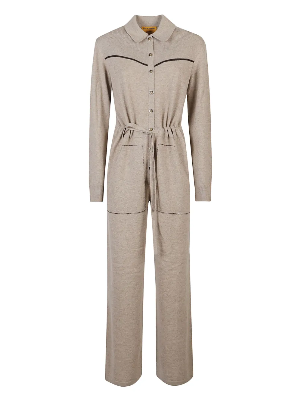 Guest In Residence Cashmere Yoke-detail Jumpsuit In Gray