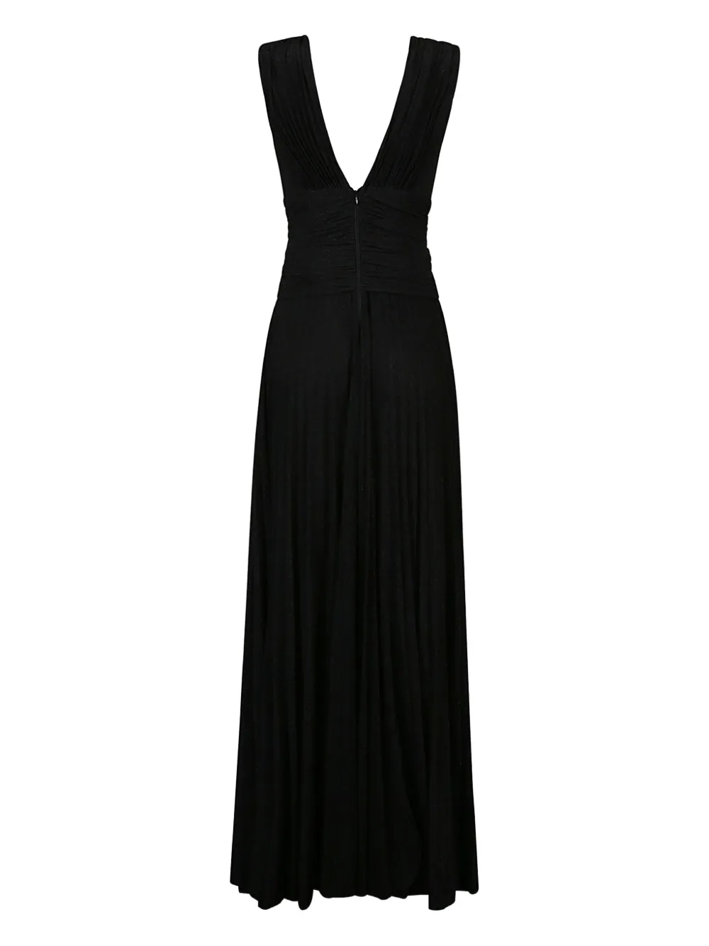 Elisabetta Franchi pleated v-neck dress | Black | Image 1