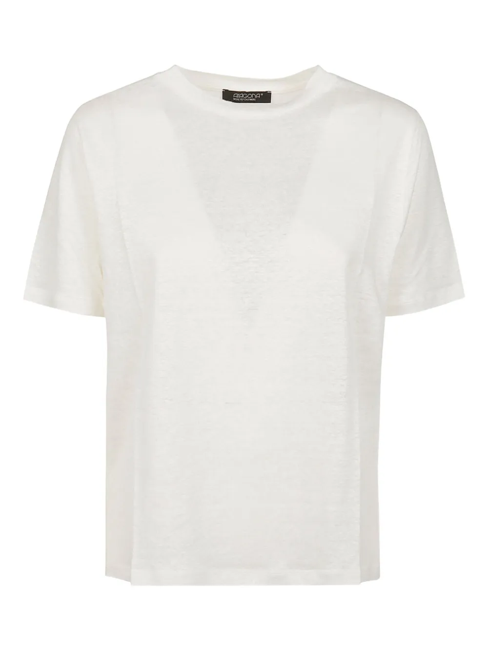 Aragona Linen Round-neck T-shirt In White