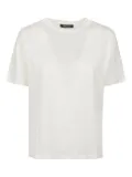 Aragona linen round-neck T-shirt - White