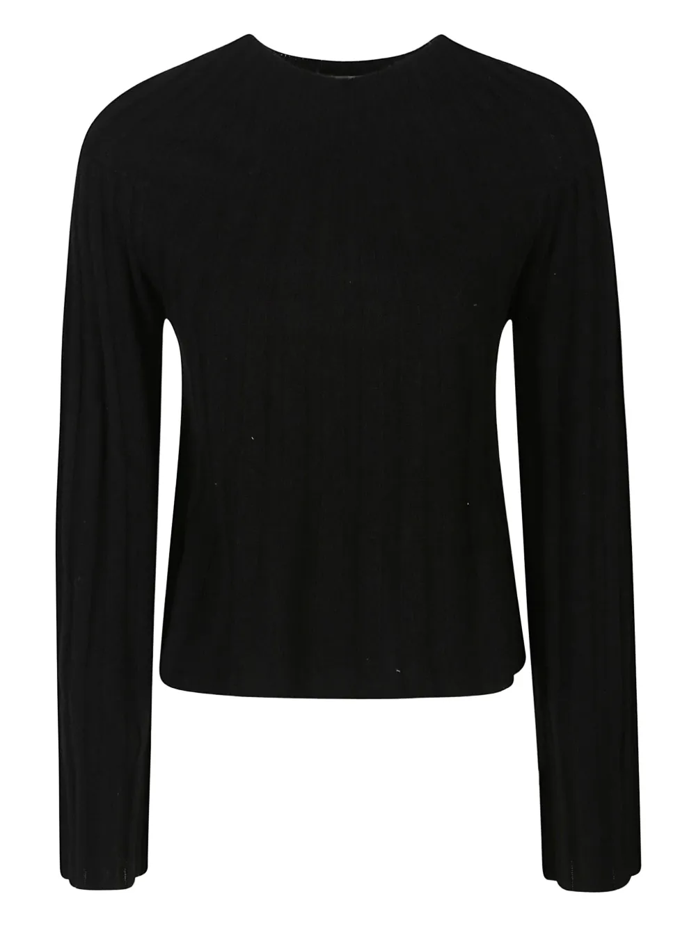 Loulou De Saison Koro Ribbed Bell-sleeve Sweater In Black
