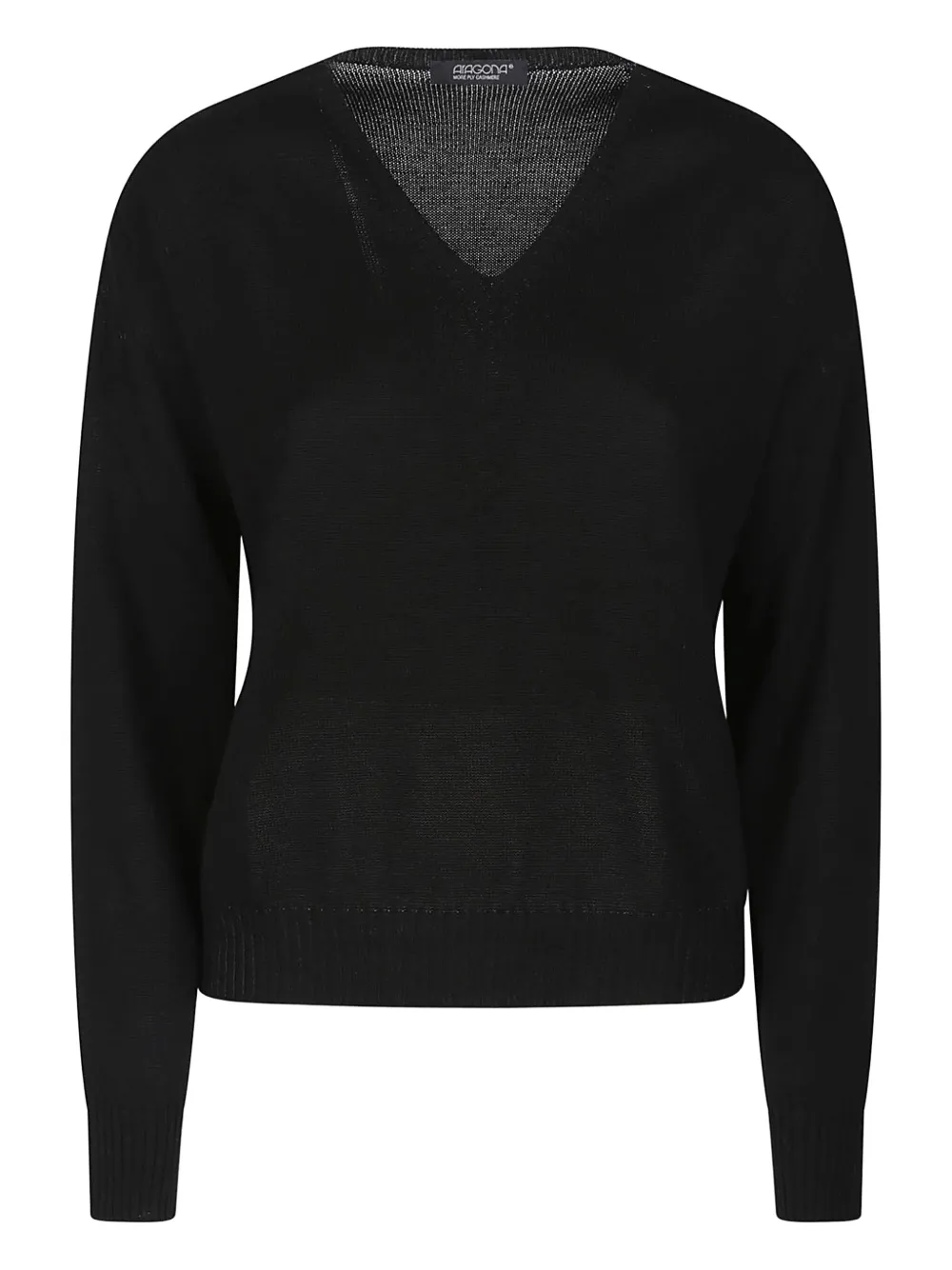 Aragona V-neck Cotton Sweater In Black