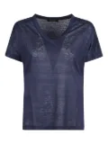 Aragona V-neck linen T-shirt - Blue