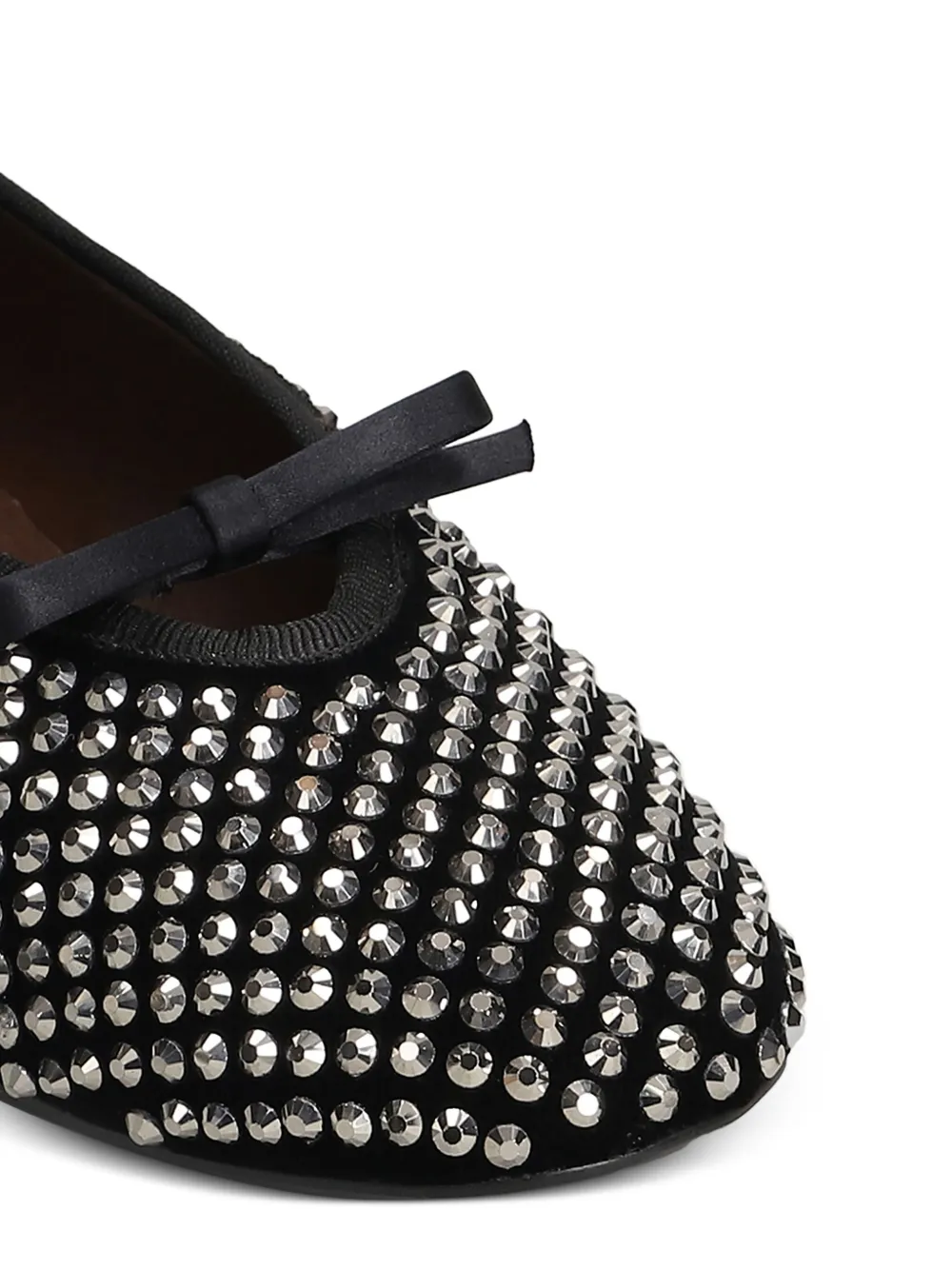 Lola Cruz Ballerina's met kristallen en strikdetail Zwart