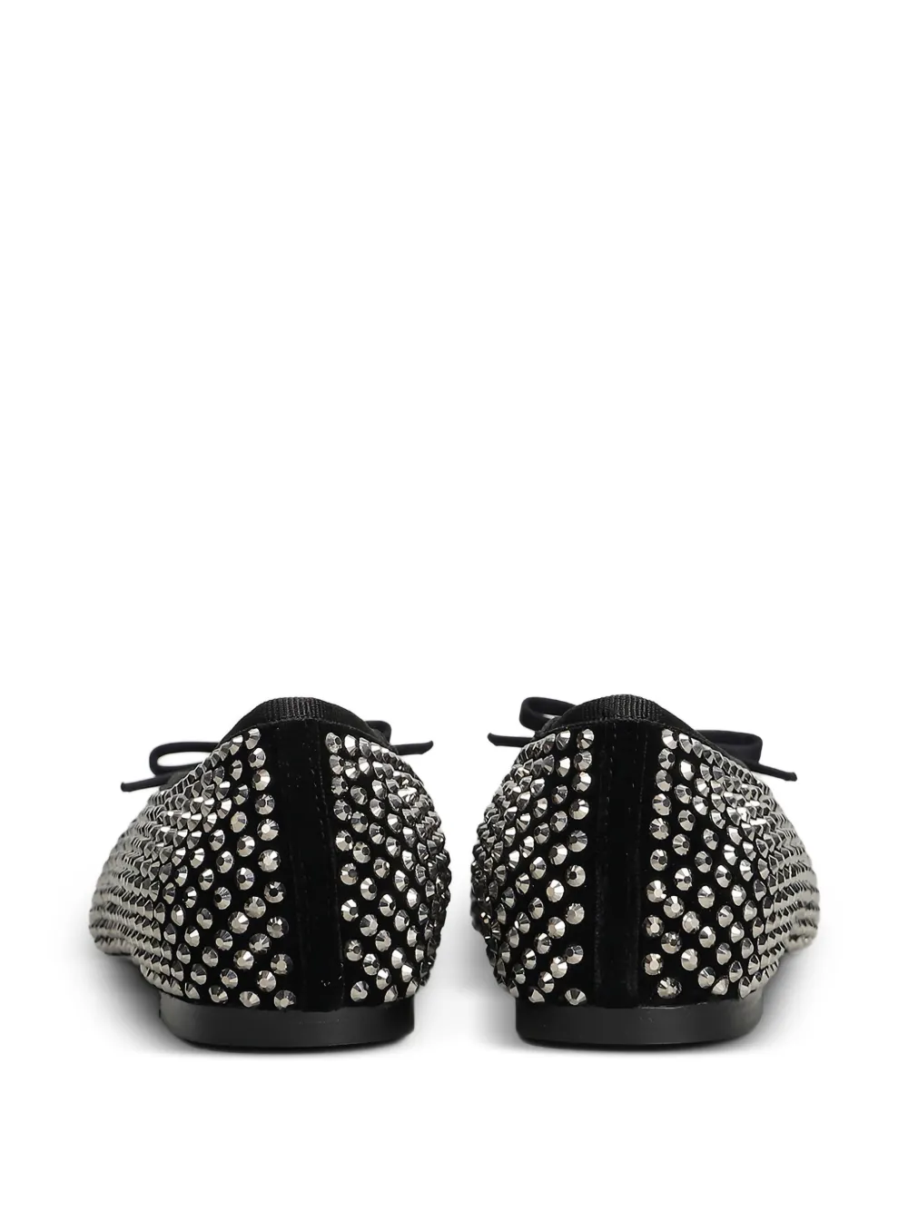 Lola Cruz Ballerina's met kristallen en strikdetail Zwart