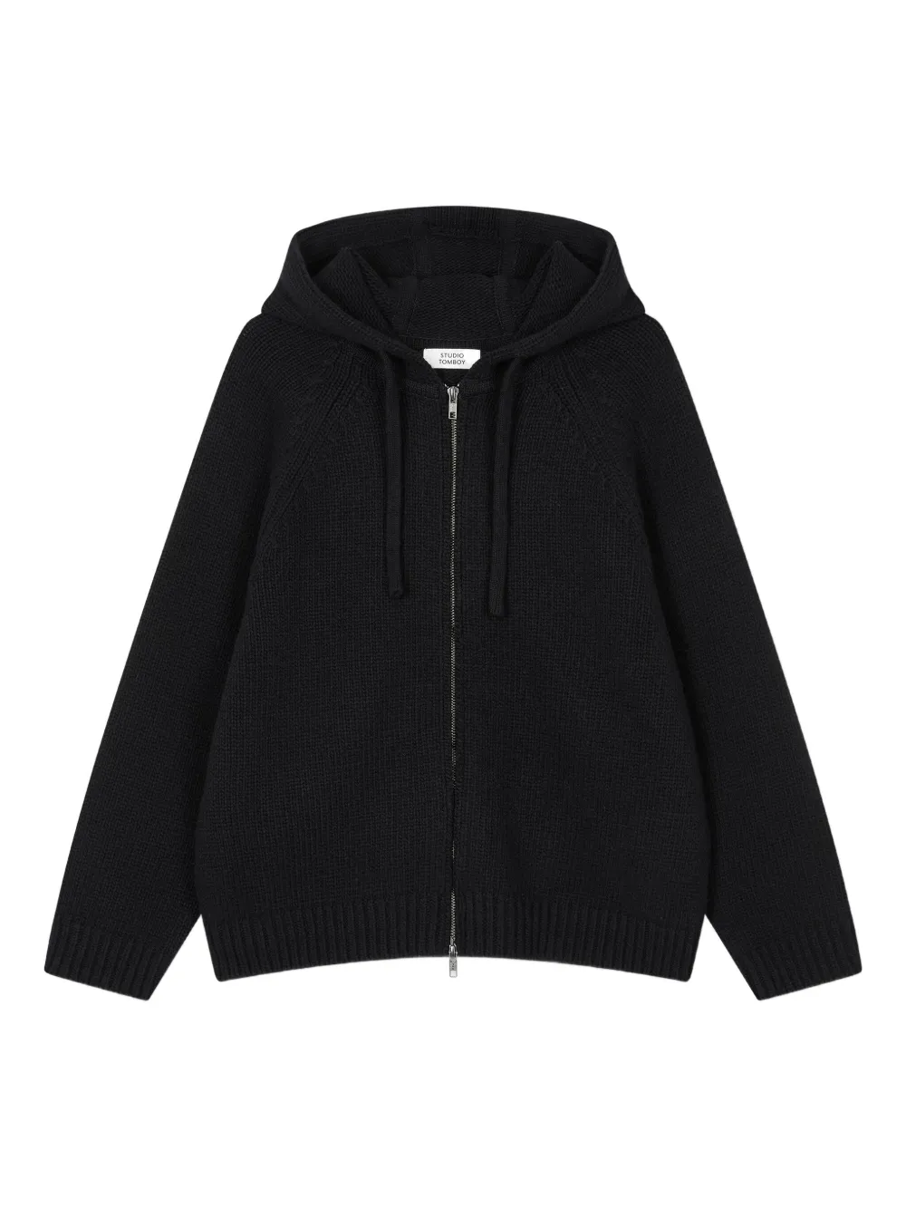 TOMBOY hooded zip-up sweater - Black