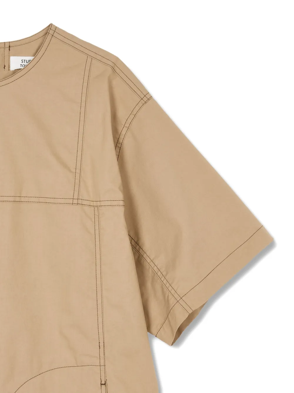 Studio Tomboy Contrast-stitch Tunic Dress In Neutral