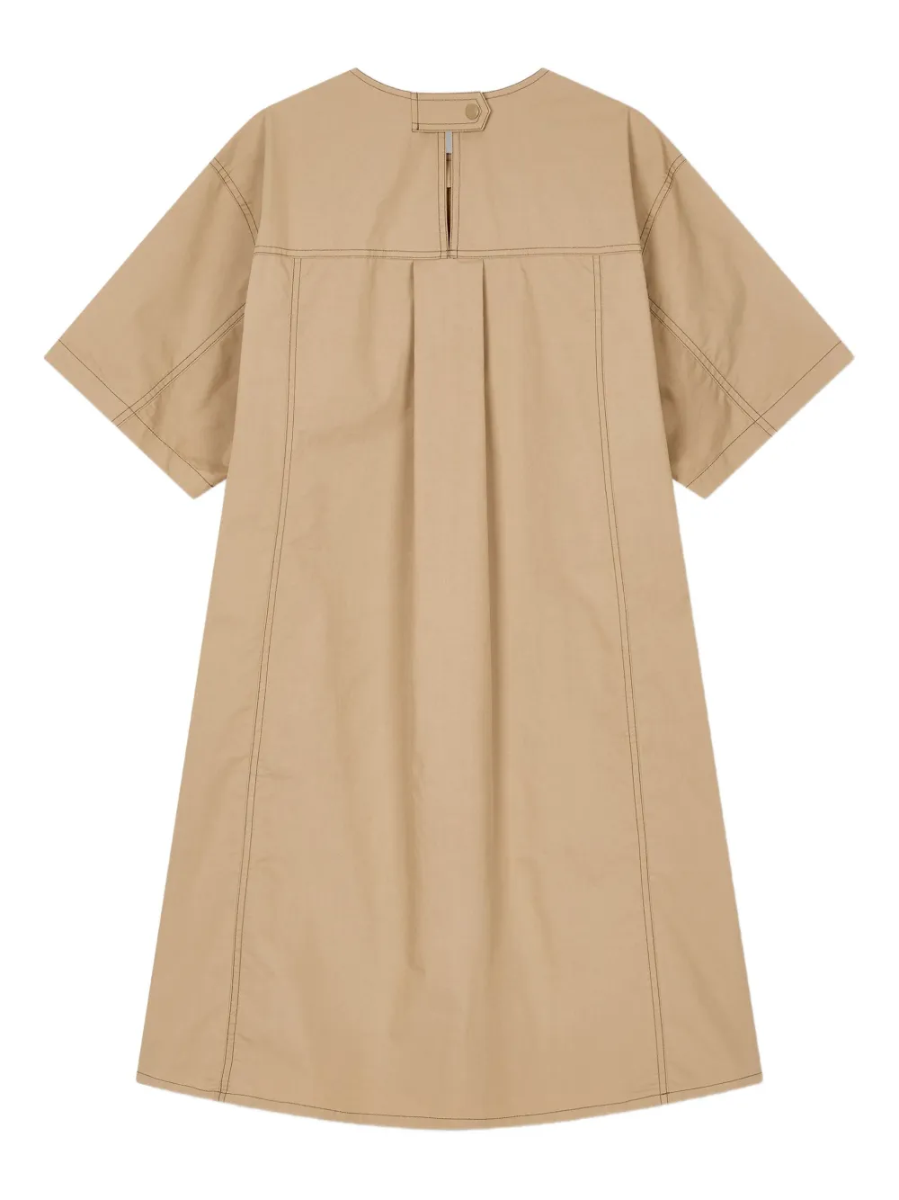 Studio Tomboy Contrast-stitch Tunic Dress In Neutral