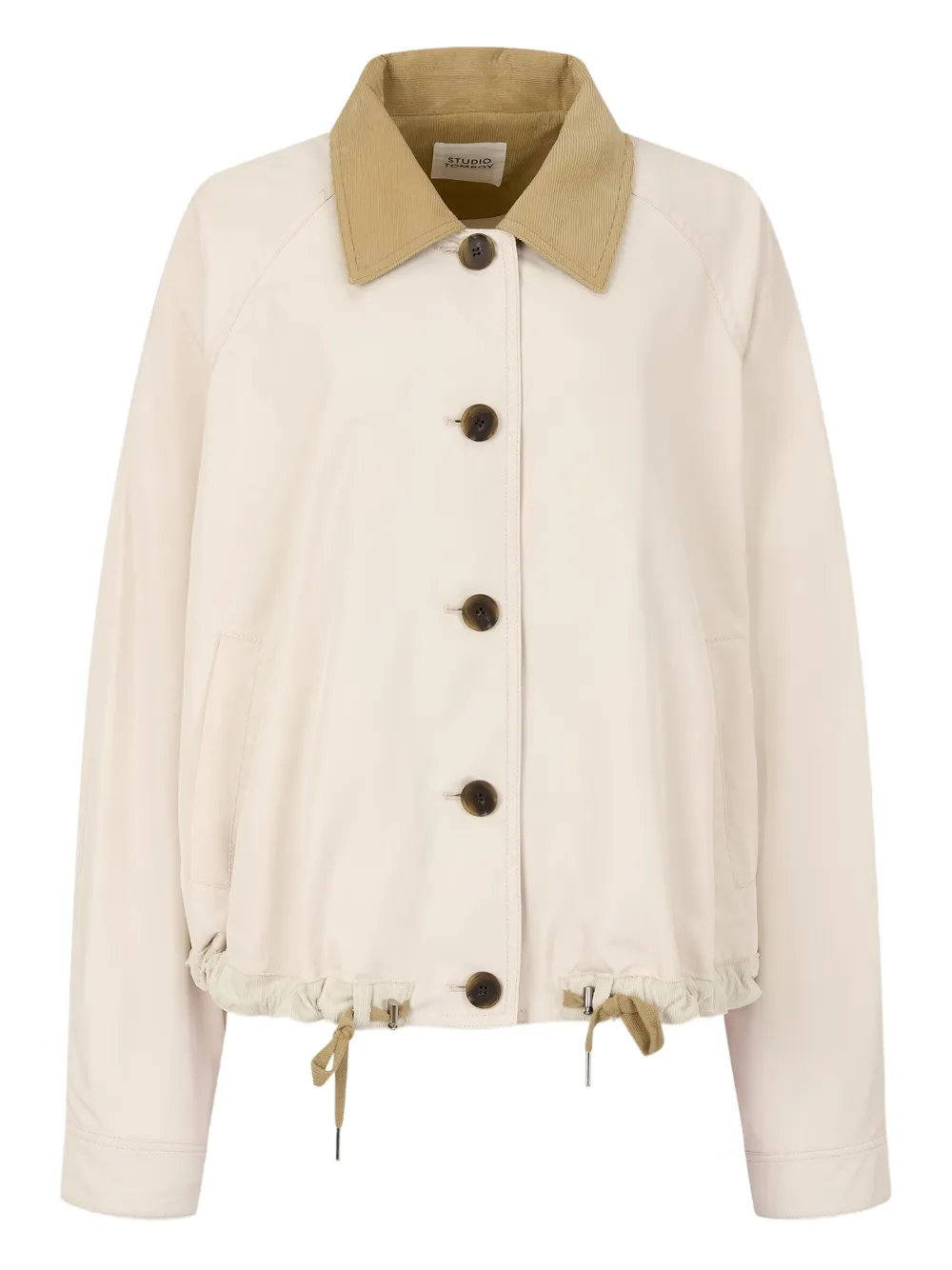 Studio Tomboy Corduroy-collar Bomber Jacket In Neutral