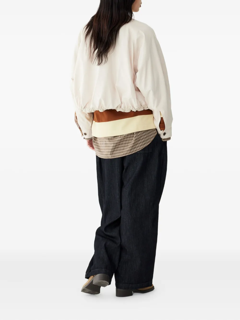 Studio Tomboy Corduroy-collar Bomber Jacket In Neutral