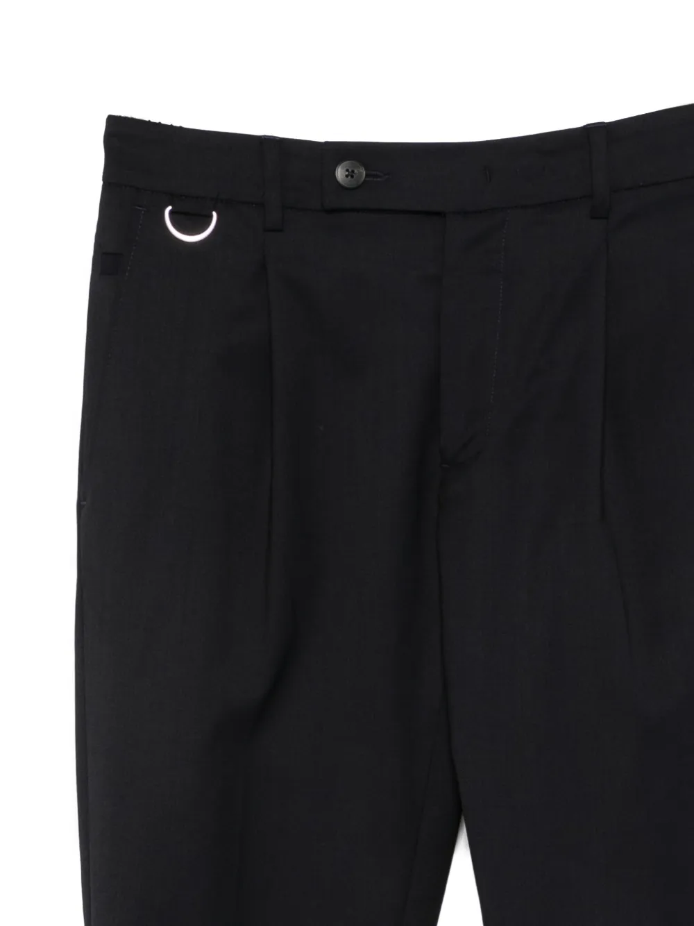 Low Brand D-ring broek met plooien Zwart