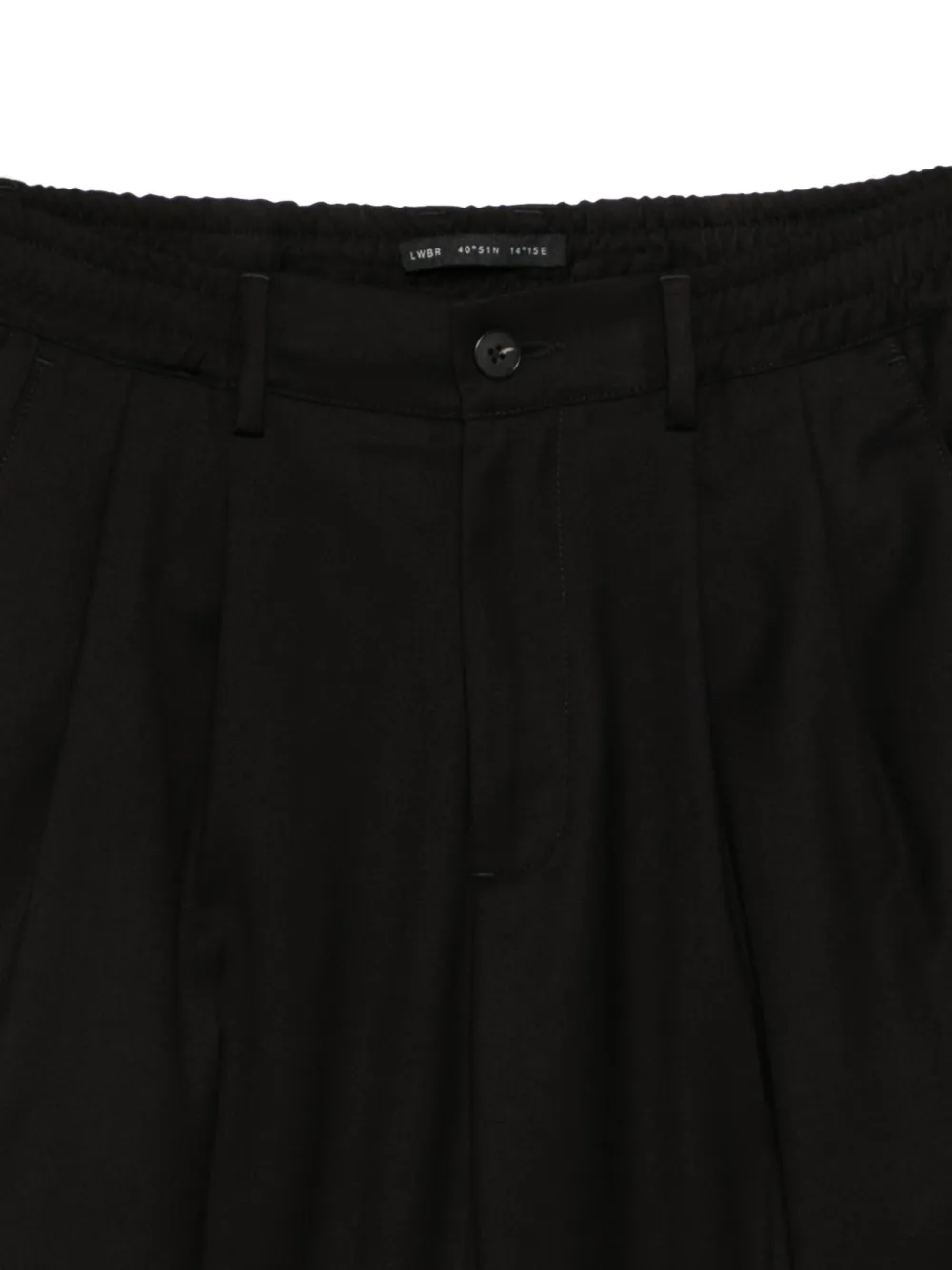 Low Brand Plooibroek met wijde pijpen Zwart