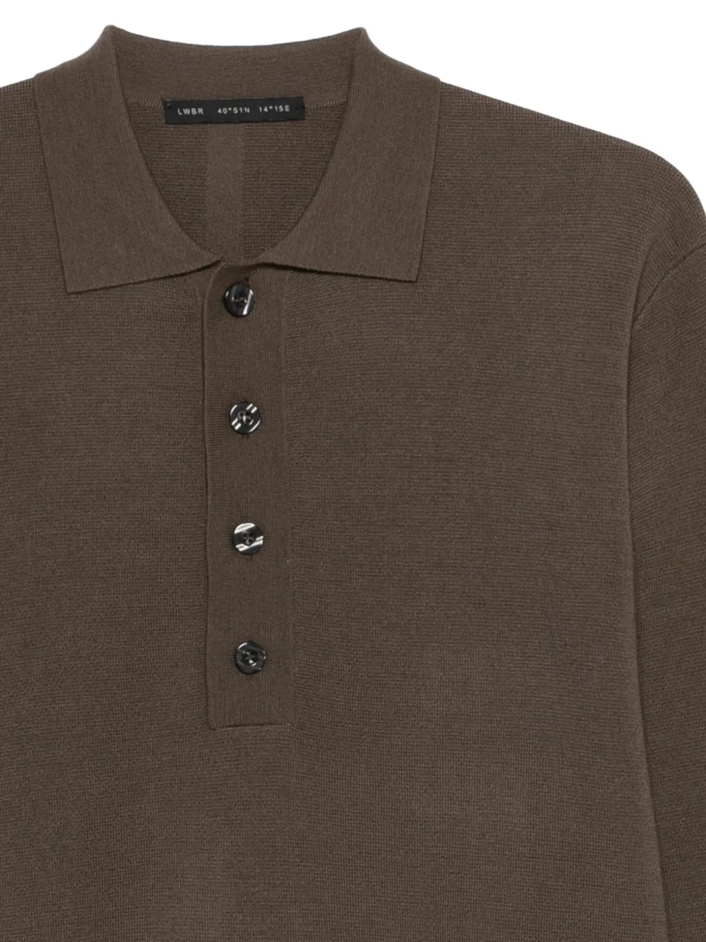 Low Brand Fijngebreid poloshirt Bruin
