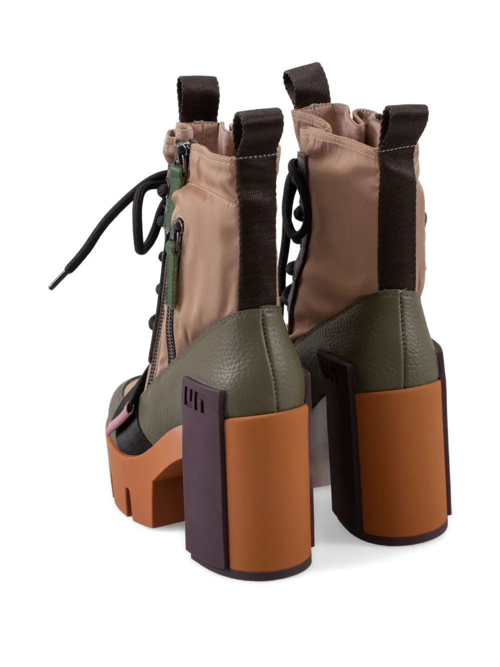 United Nude 100mm Grip Combat Mid Platform Block-heel Boots In Multi