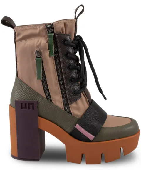 United Nude 100mm Grip Combat Mid platform block-heel boots