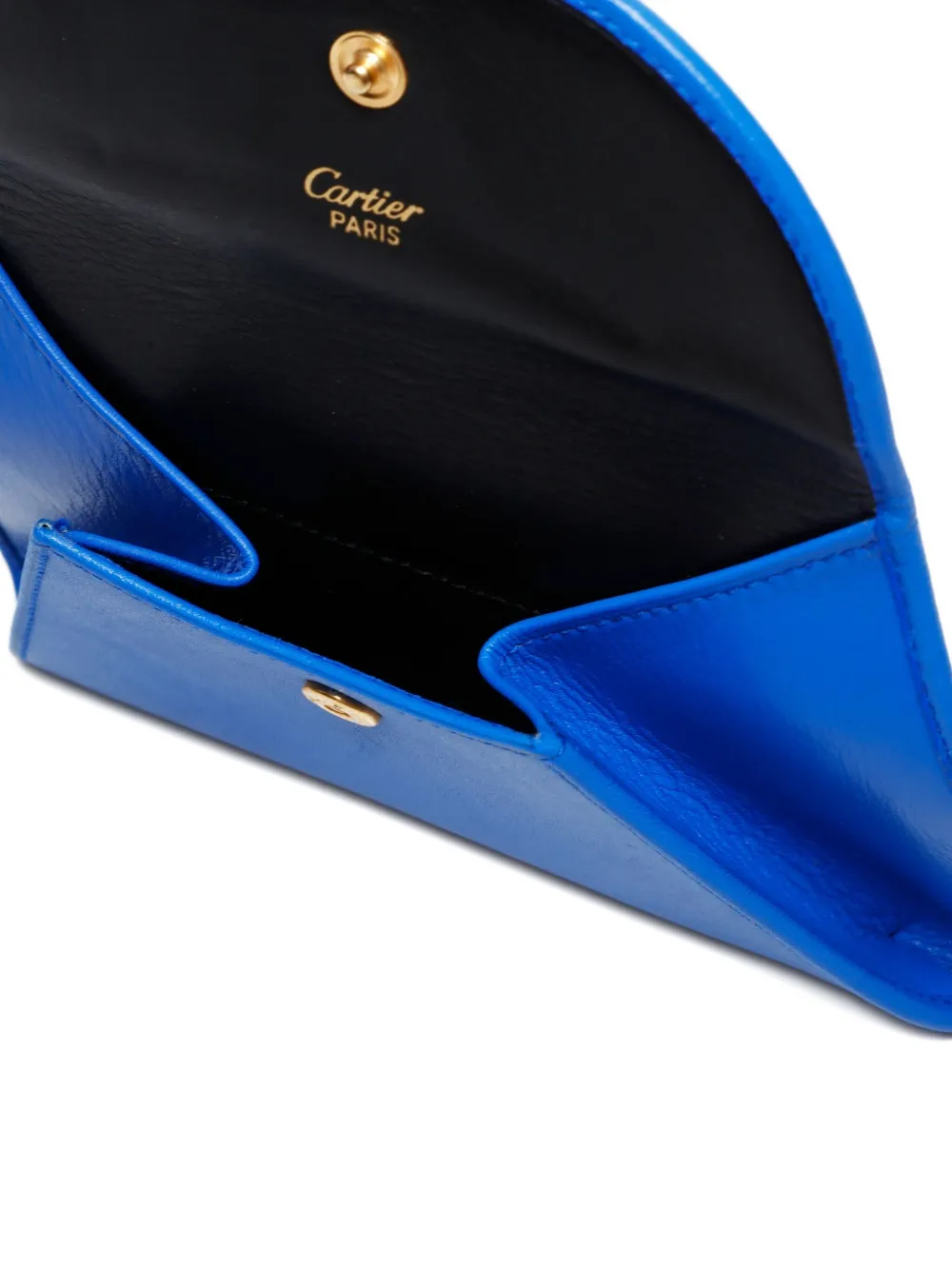 Pre-owned Cartier 2000s Panthère Leather Pouch In Blue