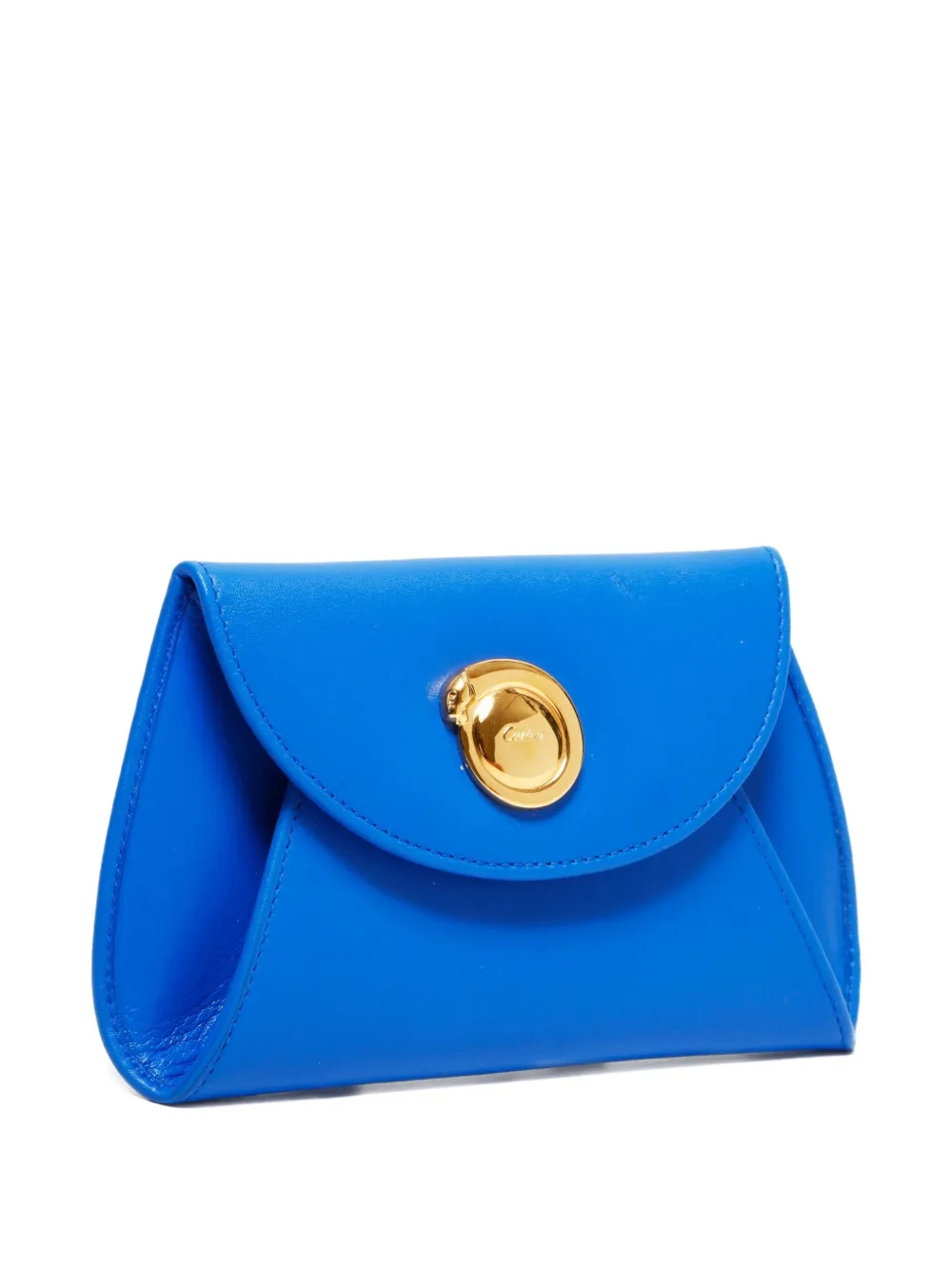 Pre-owned Cartier 2000s Panthère Leather Pouch In Blue